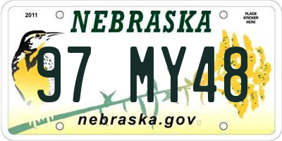 NE license plate 97MY48