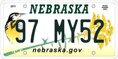 NE license plate 97MY52