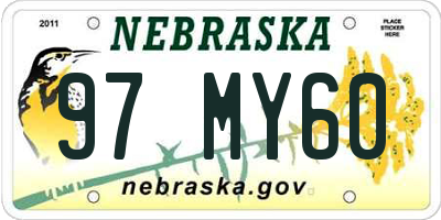 NE license plate 97MY60