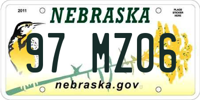 NE license plate 97MZ06