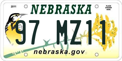 NE license plate 97MZ11