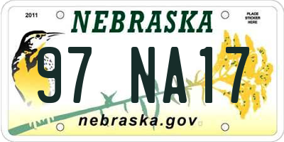 NE license plate 97NA17