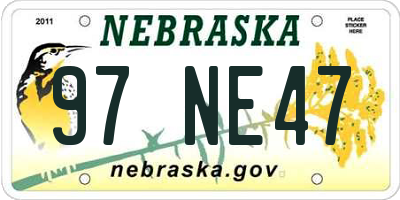 NE license plate 97NE47