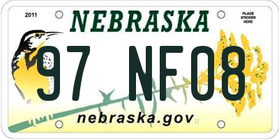 NE license plate 97NF08