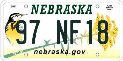 NE license plate 97NF18