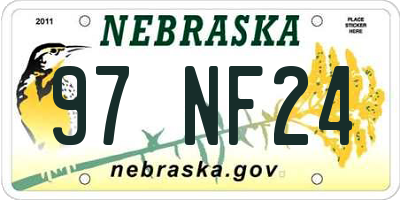 NE license plate 97NF24