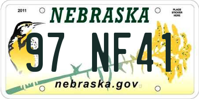 NE license plate 97NF41