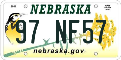 NE license plate 97NF57