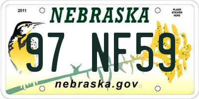 NE license plate 97NF59