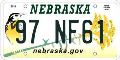 NE license plate 97NF61