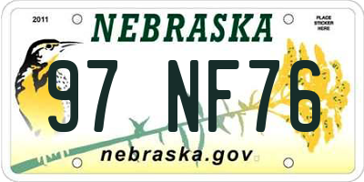 NE license plate 97NF76