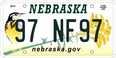 NE license plate 97NF97