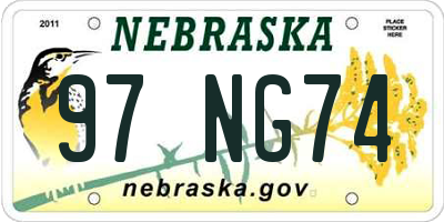 NE license plate 97NG74