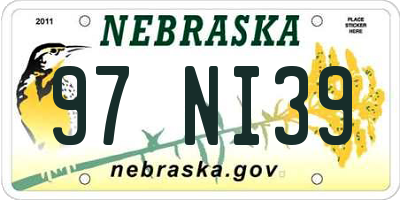 NE license plate 97NI39