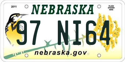 NE license plate 97NI64