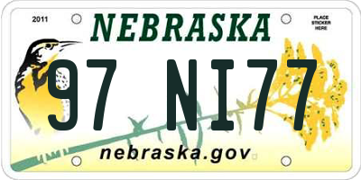 NE license plate 97NI77