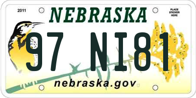 NE license plate 97NI81