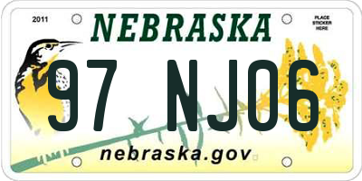 NE license plate 97NJ06