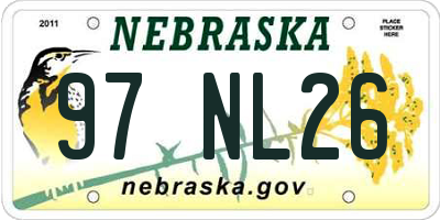 NE license plate 97NL26