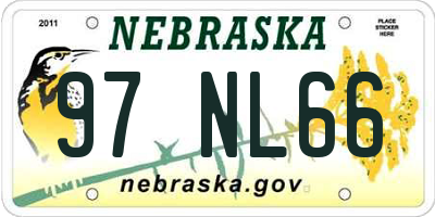 NE license plate 97NL66