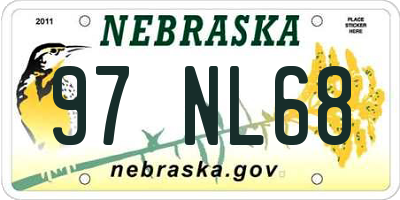 NE license plate 97NL68
