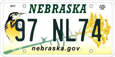 NE license plate 97NL74
