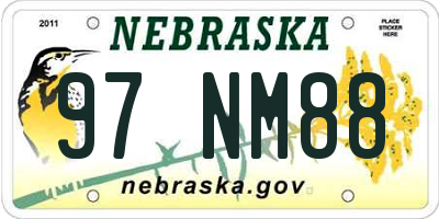 NE license plate 97NM88