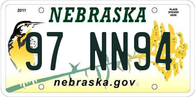 NE license plate 97NN94