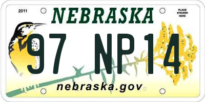 NE license plate 97NP14