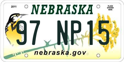 NE license plate 97NP15