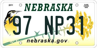 NE license plate 97NP31