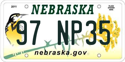 NE license plate 97NP35