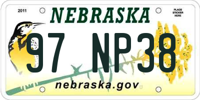 NE license plate 97NP38