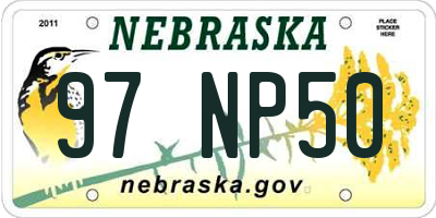 NE license plate 97NP50