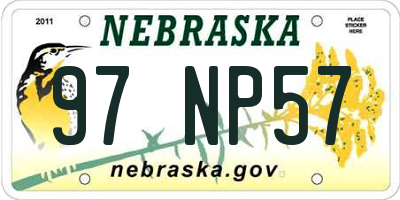 NE license plate 97NP57