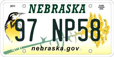 NE license plate 97NP58