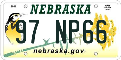 NE license plate 97NP66