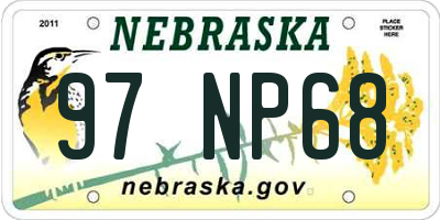 NE license plate 97NP68