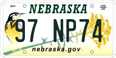 NE license plate 97NP74
