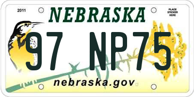 NE license plate 97NP75