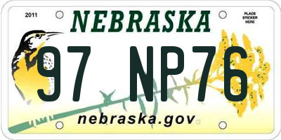 NE license plate 97NP76