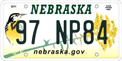 NE license plate 97NP84