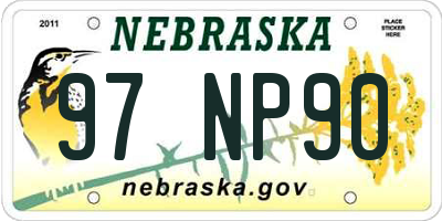 NE license plate 97NP90