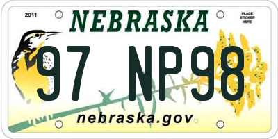 NE license plate 97NP98