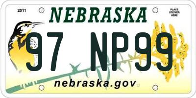 NE license plate 97NP99