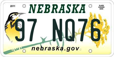 NE license plate 97NQ76