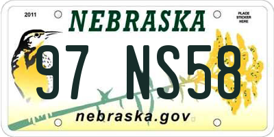 NE license plate 97NS58