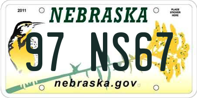NE license plate 97NS67