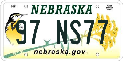 NE license plate 97NS77