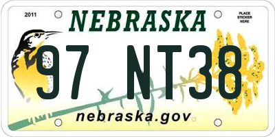 NE license plate 97NT38
